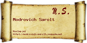 Modrovich Sarolt névjegykártya